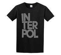huazheng Man's Round Neck Interpol Stacked Sports T-Shirt Black S