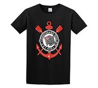 huazheng Man's Round Neck Sport Club Corinthians Paulista Sports T-Shirt Black M