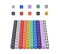 HUAZIZ 100 Pezzi Dadi 14mm Dadi da Gioco 6 Facce per Tenzi Farkle Giochi da Tavolo, 10 Colori