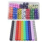 HUAZIZ 100 Pezzi Dadi 6 Facce 12mm Dadi da Gioco per enzi, Farkle, Yahtzee, Bunco or Insegnare i Matematici, 10 Colori
