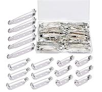 HUAZIZ 100 Pezzi di Spille da Balia,Spille,Posteriori di Gioiello Spille Metalliche di 3 Formati 20 mm, 25 mm, 32 mm (Argento) Pins di Sicurezza per Fai da Te