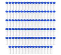 HUAZIZ 100 Pezzi Provette Graduate da 1,5 ml l Laboratorio Provette in Plastica Trasparente con Tappo blue e Contrassegni Graduati,Laboratorio Provette in Plastica