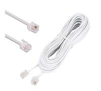 HUAZIZ 10m Cavo Telefonico RJ11 Cavo Modulare Cavo Occidentalesu Connettore RJ11 Piatto Presa Telefonica Modem Router Fax ISDN DSL VDSL Internet Bianca
