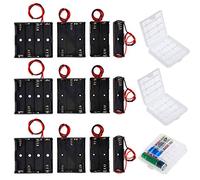 HUAZIZ 12 Pezzi 1 x 1.5V 2 x 1.5V 3 x 1.5V 4 x 1.5V AA Custodia per Batteria, aa Battery Clip Battery Holder Batteries Case con Cavi,Titolare Caso Batteria, Cassa di Batteria di Plastica