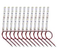 HUAZIZ 12 Pezzi Precablato Bianco Caldo Striscia Led 2835 SMD 6- LED Luce Autoadesiva 12 V ~ 18 V 25 CM per il modello treno layout led per modellismo