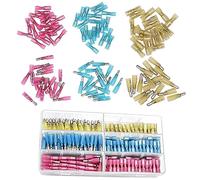 HUAZIZ 150 Pezzi di connettori per Cavi termorestringenti, Kit terminali a crimpare per Cavi elettrici automobilistici isolati Maschio e Femmina Impermeabili, 3 Colori, 3 Dimensioni