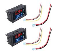 HUAZIZ 2 Pezzi 0.28 "LED Voltmetro Amperometro, Multimetro Digitale Rosso e Blu Display Tensione Corrente Tester, DC 0-100V 10A Rilevatore Tensione Corrente Misuratore Pannello Amp Volt Gauge
