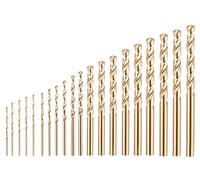 HUAZIZ 20 Pezzi 0.5-2.4mm Punte da Trapano Strumenti, Micro Punte HSS ad alta velocit, M35 Punte per Trapano in Acciaio Rapido Cobalto, Punta per Metallo per Foratura su Acciaio Inossidabile