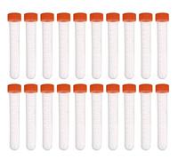 HUAZIZ 20 Pezzi Provette Graduate da 10 ml Laboratorio Provette in Plastica Trasparente 10ML con Tappo Arancione e Contrassegni Graduati