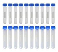 HUAZIZ 20 Pezzi Provette in Plastica per Provette da Centrifuga, Provette, Graduate da 10ml con Tappi a Vite per Esperimenti di Chimica di Laboratorio (blu) Fondo Arrotondato