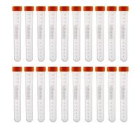 HUAZIZ 20 Pezzi Provette in Plastica per Provette da Centrifuga, Provette Graduate da 15ml con Tappi a Vite per Esperimenti di Chimica di Laboratorio (Arancione) Fondo Arrotondato