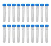 HUAZIZ 20 Pezzi Provette in Plastica per Provette da Centrifuga, Provette Graduate da 25ml con Tappi a Vite per Esperimenti di Chimica di Laboratorio (Blu) Fondo Arrotondato