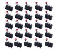 HUAZIZ 25 Pezzi Mini Interruttore a Levetta Finecorsa SPDT con Rullo Rosso Micro Finecorsa 3 pin 250 V 5A SPDT 1NO 1NC