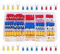 HUAZIZ 290 Pezzi Forcella Spada Connettori Elettrici Set, Isolati Capicorda Elettrici Crimp, Crimpatrice Crimp Terminale Set