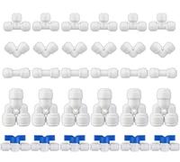 HUAZIZ 30 Pezzi Linea di Alimentazione dell'acqua Filtro dell'acqua Raccordo Set di Collegamento Universale Adattatore 1/4"Raccordo per Tubo Acqua (Y+T+I+L Tipo Combo+Valvola di intercettazione)