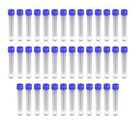 HUAZIZ 40 Pezzi Provette Graduate 10ml Laboratorio Provette in Plastica Trasparente 10ml, Tappo blue Contrassegni Graduati