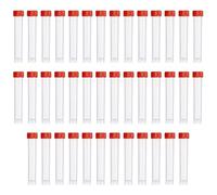 HUAZIZ 40 Pezzi Provette Graduate da 10 ml Laboratorio Provette in Plastica Trasparente 10ML, provette da centrifuga in plastica con Tappo Arancione e Contrassegni Graduati