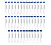 HUAZIZ 40 Provette per Centrifuga da 15 ml, Provette Coniche in Plastica blu con Tappo a Vite, Contenitore per Campioni Graduato, Provette per Esperimenti di Chimica di Laboratorio
