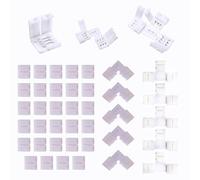 HUAZIZ 42 Pezzi 3 pin Connettore LED kit a forma di T/L/I, 10mm di larghezza senza connettore angolare a saldare Adatto per strisce luminose LED RGB 3528 ws2811 ws2812b 5050 di 10mm di larghezza