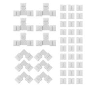 HUAZIZ 42 Pezzi 4 pin Connettore LED kit a forma di T/L/I, 10mm di larghezza senza connettore angolare a saldare Adatto per strisce luminose LED RGB 3528 ws2811 ws2812b 5050 di 10mm di larghezza