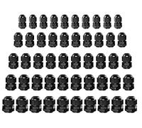 HUAZIZ 50 pezzi connettori pressacavo impermeabili PG7-16 ghiandole di plastica nero nylon