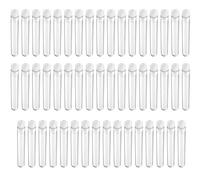HUAZIZ 50 pezzi Provette in plastica, provette in plastica per campioni, provette regalo con tappi, provette vuote, 12 x 100 mm, provette in plastica trasparente da 8 ml