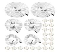 HUAZIZ 6 Pezzi Cavo di Prolunga Striscia LED RGB Prolunga Nastro LED 4 Pin LED Strip Extension Cable Estensore Connettore per RGB 5050 3528 2835 LED Strip, Bianco(0,5m/1m/2m)