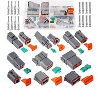 HUAZIZ 6 Sets Impermeabile Auto Connettore Elettrico DT 2 3 4 6 8 12 Pin Way Terminale Filo Connettore Spina Sigillato Grigio Maschio e Femmina Auto Impermeabile Filo Elettrico Connettore Spina
