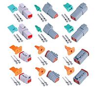 HUAZIZ 6 Sets Impermeabile Auto Connettore Elettrico DT 2 3 4 Pin Way Terminale Filo Connettore Spina Sigillato Grigio Maschio e Femmina Auto Impermeabile Filo Elettrico Connettore Spina