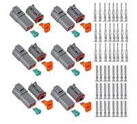 HUAZIZ 6 Sets Impermeabile Auto Connettore Elettrico DT 4 Pin Way Terminale Filo Connettore Spina Sigillato Grigio Maschio e Femmina Auto Impermeabile Filo Elettrico Connettore Spina