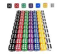HUAZIZ 70 Pezzi Dadi 14mm Dadi da Gioco 6 Facce per Tenzi Farkle Giochi da Tavolo, 7 Colori
