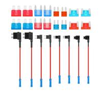 HUAZIZ 8 Pezzi Portafusibili a Lama Kit, Add-a-Circuit Fusibili Tap Standard/Mini/Micro2/Low-Profile Mini, Rubacorrente di Auto,Add A Circuito Fuses Tap Fuse Adapter con Fusibili Lamellari 10A 15A