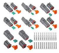 HUAZIZ 8 Sets Impermeabile Auto Connettore Elettrico DT/2/3/4/6 Pin Way Terminale Filo Connettore Spina Sigillato Grigio Maschio e Femmina Auto Impermeabile Filo Elettrico Connettore Spina