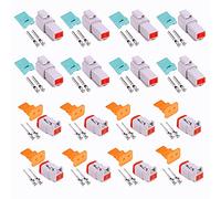 HUAZIZ 8 Sets Impermeabile Auto Connettore Elettrico DT 2 Pin Way Terminale Filo Connettore Spina Sigillato Grigio Maschio e Femmina Auto Impermeabile Filo Elettrico Connettore Spina