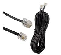 HUAZIZ Cavo Telefonico RJ11 10m - Cavo Modulare Occidentale Piatto per Presa Telefonica, Modem, Router, Fax, ISDN, DSL, VDSL, Internet - Nero