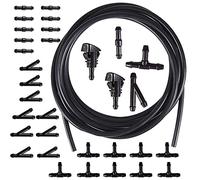 HUAZIZ Kit Lavavetri per Parabrezza con Tubo Flessibile, 3m, Ugelli Tergicristalli, 30 Pezzi Connettori