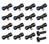 HUAZIZ Kit Ugelli 15 PCS per Nebbia, Raffreddamento Nebulizzatore da Esterno, Raccordo a T, Atomizzatore Irrigatore da Giardino (Blue)