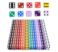 HUAZIZ Set di 100 dadi colorati a 6 facce Dice Game D6 dadi 12 mm per Giochi da Tavolo, Multigioco, Giochi Matematici per Bambini Set dadi a più Lati