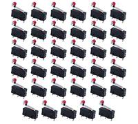 HUAZIZ Set di 35 mini micro fine corsa leva a rullo rossa, micro interruttore, leva del rullo AC 250 V 5 A SPDT 1NO 1NC mini momentaneo azione istantanea interruttori