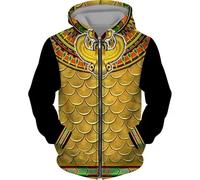 HuazomeeHZM Antico Egitto Occhio di Horus Dio Felpe con Cappuccio e Zip Integrale Stampate in 3D Giacca da Donna e da Uomo Felpa con Cappuccio a Maniche Lunghe con Tasche