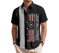 HuazomeeHZM Camicia Hawaii a Maniche Corte da Uomo con Stampa 3D della Bandiera Americana Bottoni Casual Grafica patriottica con Aquila USA Top/Blusa per Il 4 luglio Giorno dell'Indipendenza