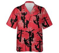 HuazomeeHZM Camicie Uniformi da Operaio per Uomo Camicia da Lavoro alla Moda con Risvolto Camicia da Elettricista Top da Lavoro a Maniche Corte