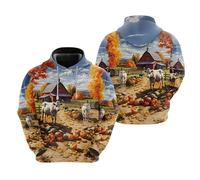 HuazomeeHZM Donne/Uomini Fattoria Bestiame Mucca Stampato 3D Felpe con Cappuccio Sovradimensionato Casual Felpe con Cappuccio Pullover Maglione Tops