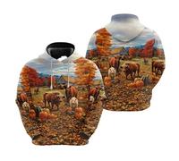 HuazomeeHZM Donne/Uomini Fattoria Bestiame Mucca Stampato 3D Felpe con Cappuccio Sovradimensionato Casual Felpe con Cappuccio Pullover Maglione Tops