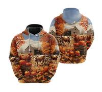 HuazomeeHZM Donne/Uomini Fattoria Bestiame Mucca Stampato 3D Felpe con Cappuccio Sovradimensionato Casual Felpe con Cappuccio Pullover Maglione Tops