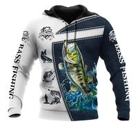 HuazomeeHZM Felpa con Cappuccio Stampata in 3D per Uomo e Donna - Felpa con Zip da Pesca in acque Profonde Autunno Oversize Harajuku Felpa con Cappuccio a Maniche Lunghe