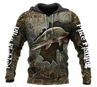 HuazomeeHZM Felpa con Cappuccio Stampata in 3D per Uomo e Donna - Felpa con Zip da Pesca in acque Profonde Autunno Oversize Harajuku Felpa con Cappuccio a Maniche Lunghe