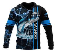 HuazomeeHZM Felpa con Cappuccio Stampata in 3D per Uomo e Donna - Felpa con Zip da Pesca in acque Profonde Autunno Oversize Harajuku Felpa con Cappuccio a Maniche Lunghe