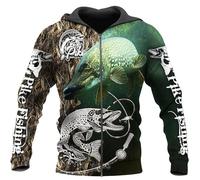 HuazomeeHZM Felpa con Cappuccio Stampata in 3D per Uomo e Donna - Felpa con Zip da Pesca in acque Profonde Autunno Oversize Harajuku Felpa con Cappuccio a Maniche Lunghe