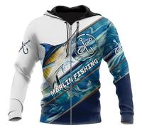 HuazomeeHZM Felpa con Cappuccio Stampata in 3D per Uomo e Donna - Felpa con Zip da Pesca in acque Profonde Autunno Oversize Harajuku Felpa con Cappuccio a Maniche Lunghe